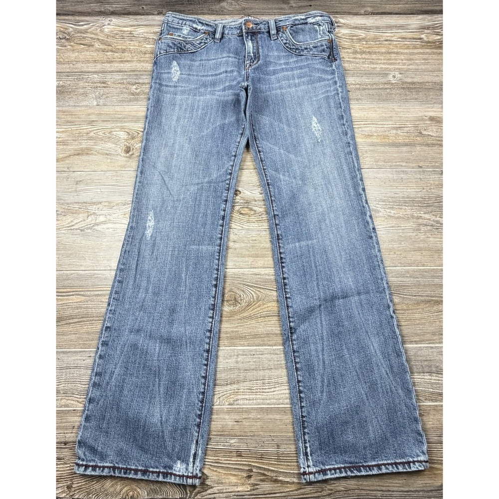Vigoss Juniors Bootcut Jeans Size 15 (35x32) Medium Wash Distressed Stretch